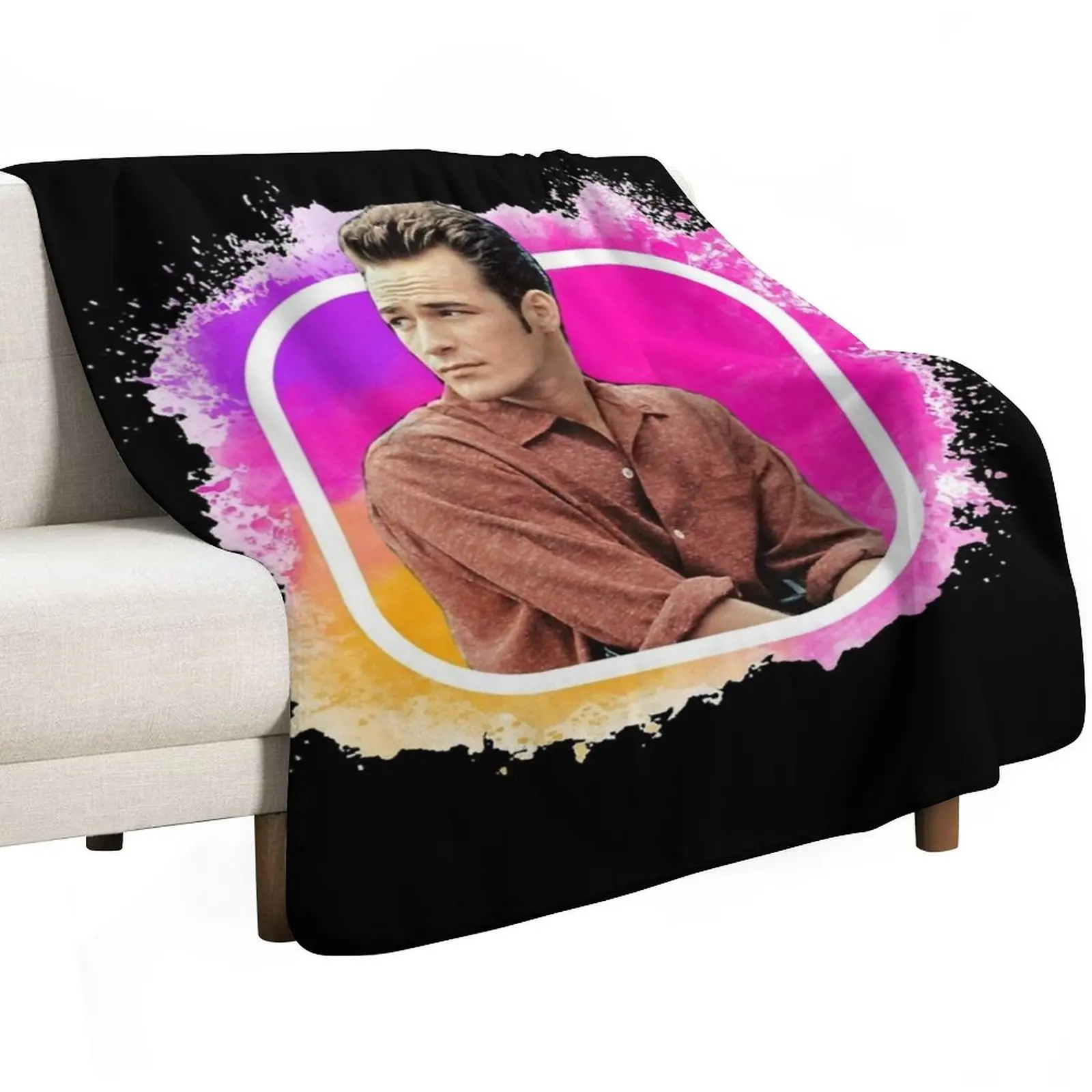Vintage Luke Perry Christmas Throw Blanket Air Conditioner Soft Blanket for Office Home
