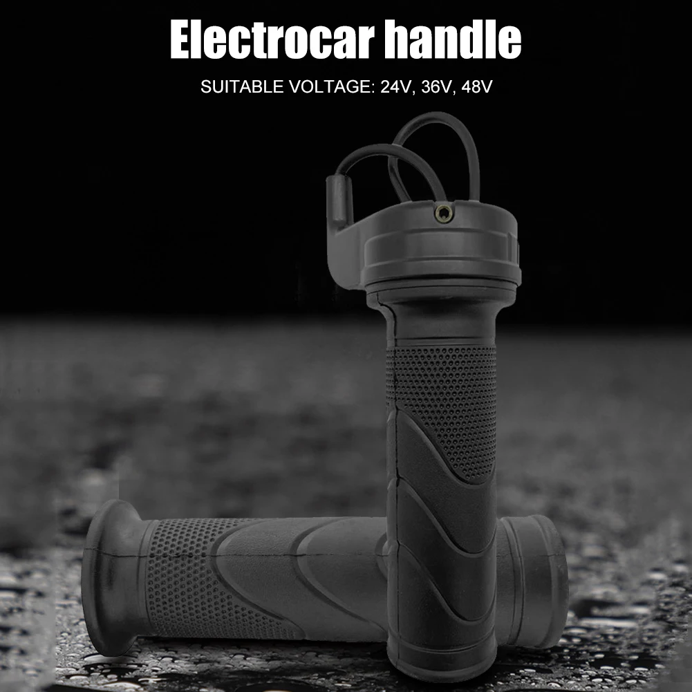 Universal Electric Bicycle Throttle Handle 24V 36V 48V E-Bike Handle Rubber Electric Bicycle Accelerator Motorcycle Accessories