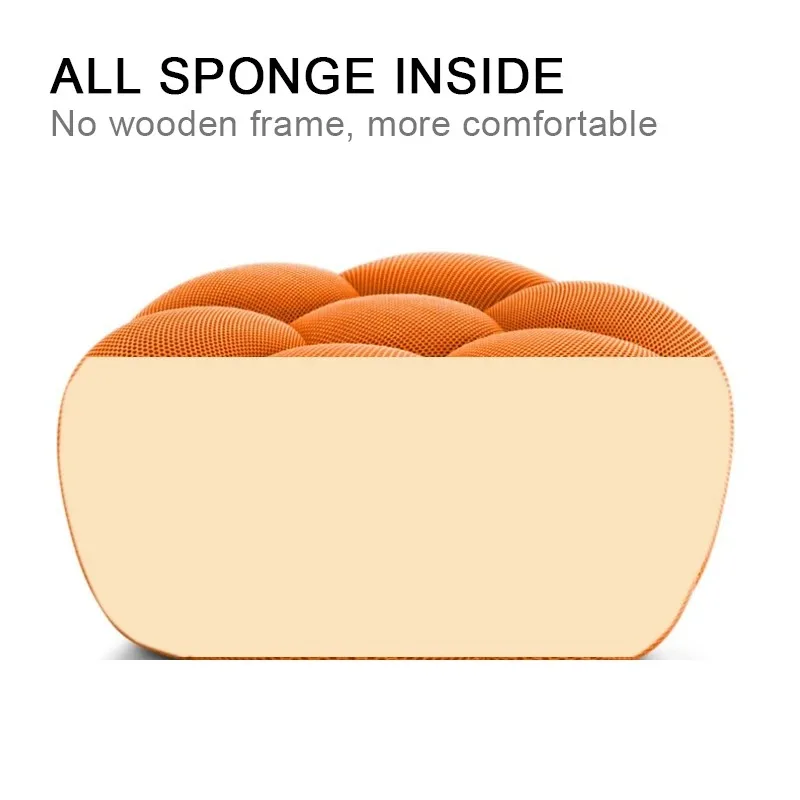 

【Brand New】 France Roche Bobois Luxury Orange Hotel Bubble Ottoman Stool Chair Round Modern Designer Poufs Ottomans For Livingro