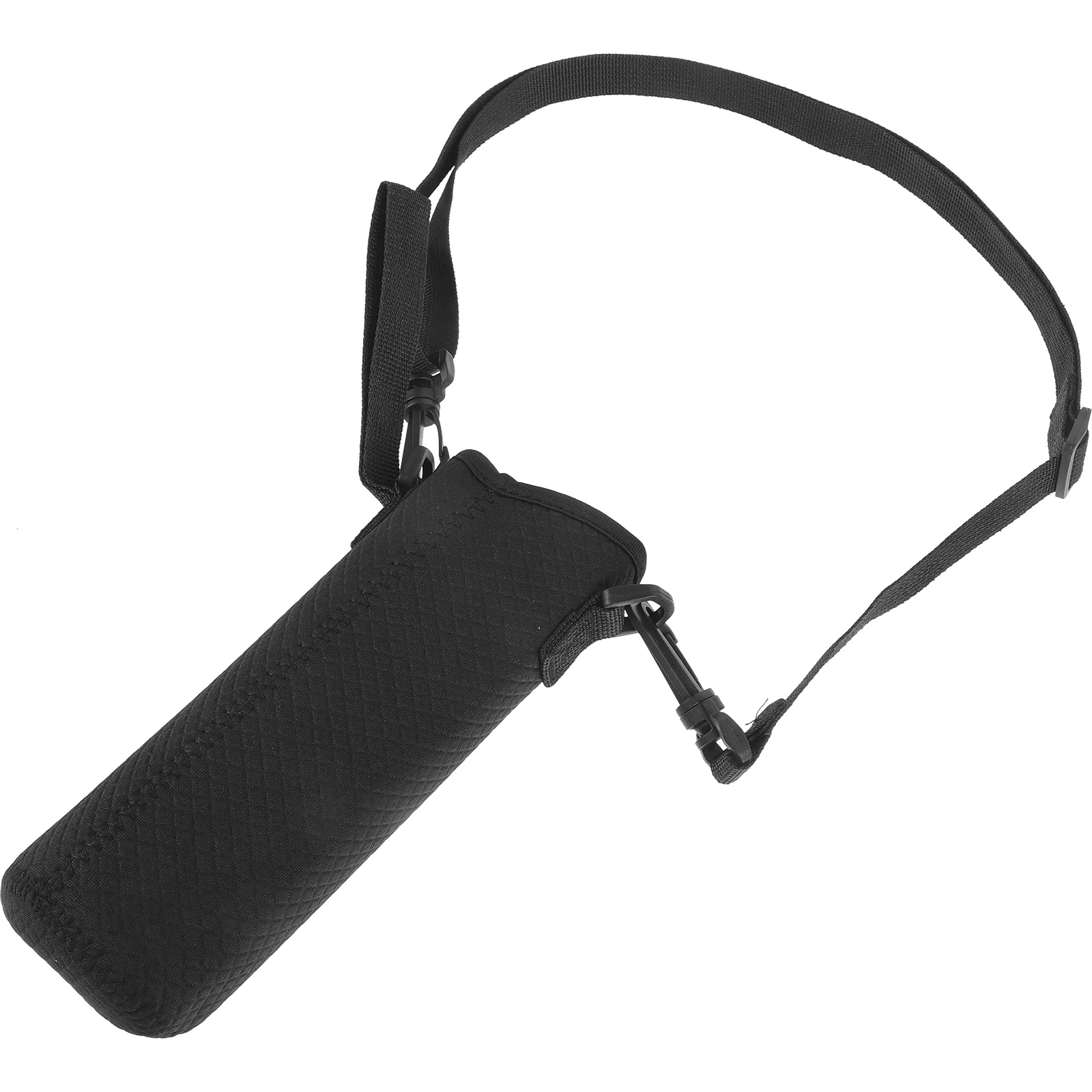 

Cup Cover Water Bottle Protective Sleeve with Strap Portable Insulated Bag for Travel Outdoor Use Black Fabric