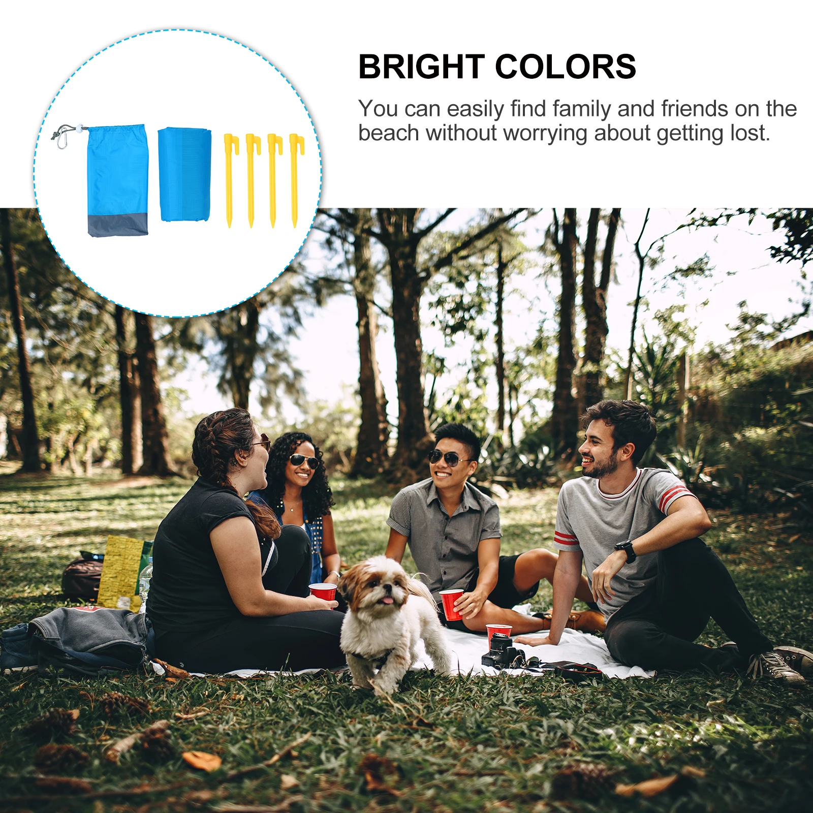 

Waterproof Picnic Blanket 210x200cm Portable Folding Beach Camping Mat Bright Colors Polyester Ground Pad Outdoor Activities