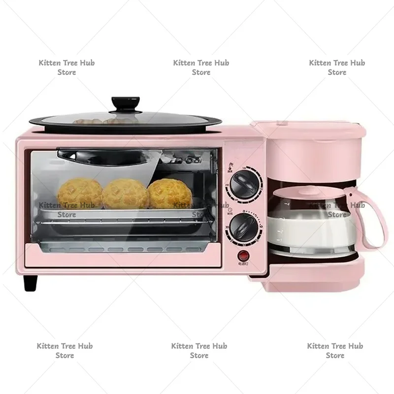 Home Use 3 In 1 Breakfast Makers Multi Function Breakfast Machine with Electric Heater 9L Toaster Oven Coffee Maker Frying Pan