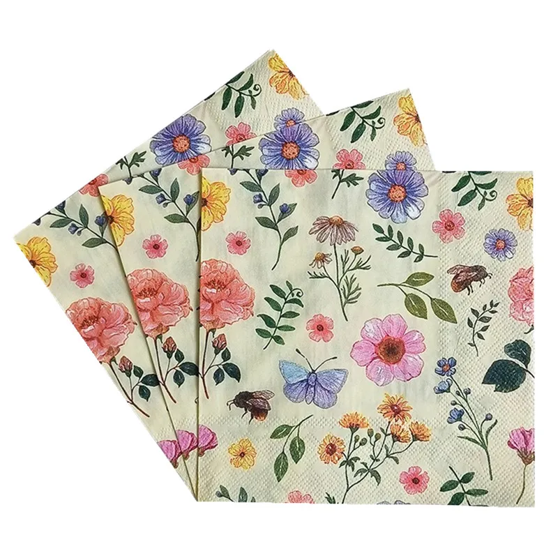 Immagine 6: Tovaglioli da 20 pezzi Tovaglioli di carta con fiori Tovaglioli da tavola usa e getta per matrimoni Tovaglioli in fazzoletti Decorazioni per la tavola da pranzo di compleanno