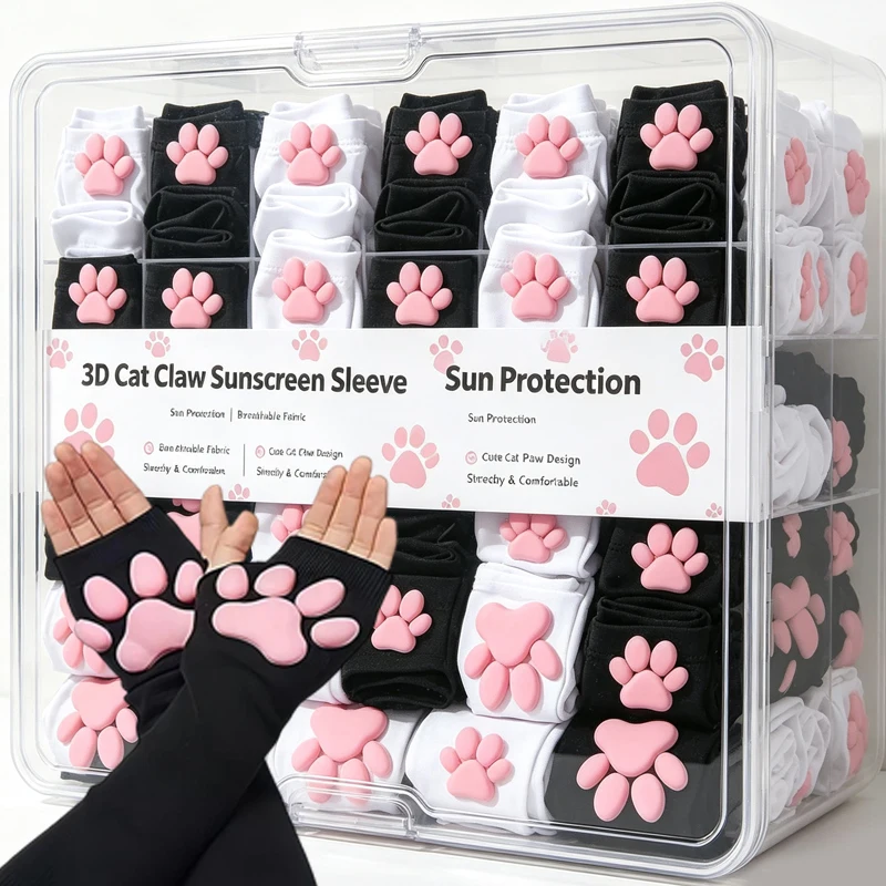 3D Silicone Meat Mat Cat Claw Sunscreen Sleeve Set Cycling Creative Fashion Spring and Autumn New Wholesale