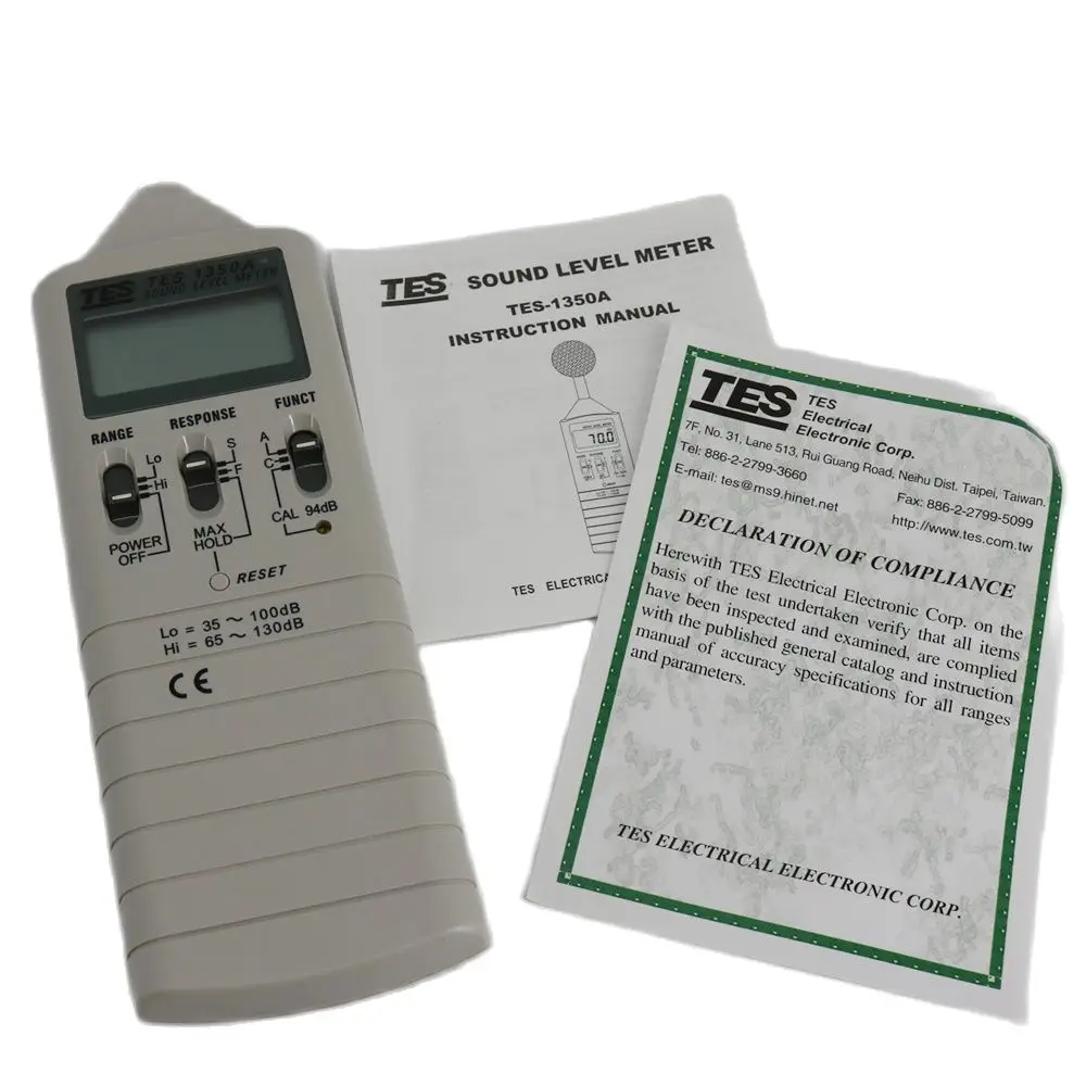 TES-1350A Sound Level Meter Noise Meters with Maximum Hold Function 0.1dB Resolution