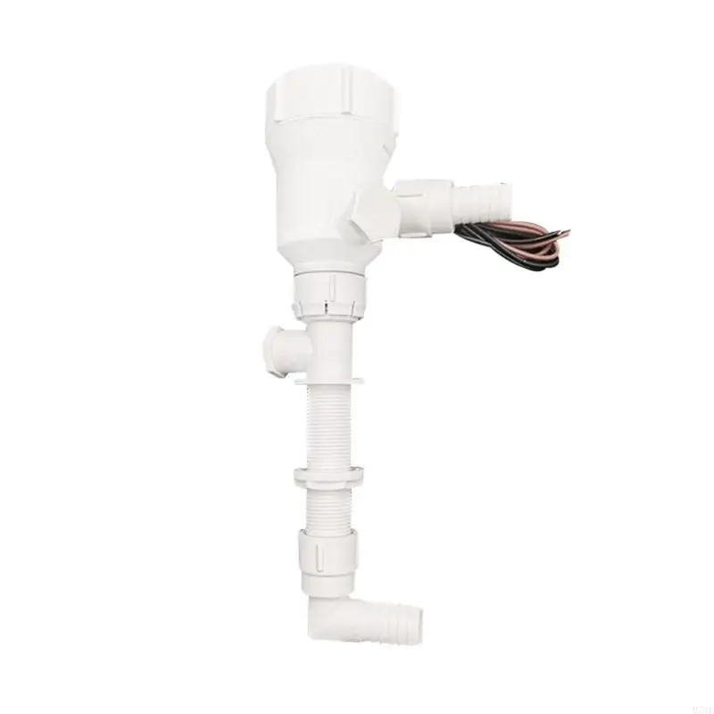 M76E Yacht Bilge Pump, Vertical 800 GPH Marine Water Pump with Threaded Base, Locking Collar, and Outlet Fitting
