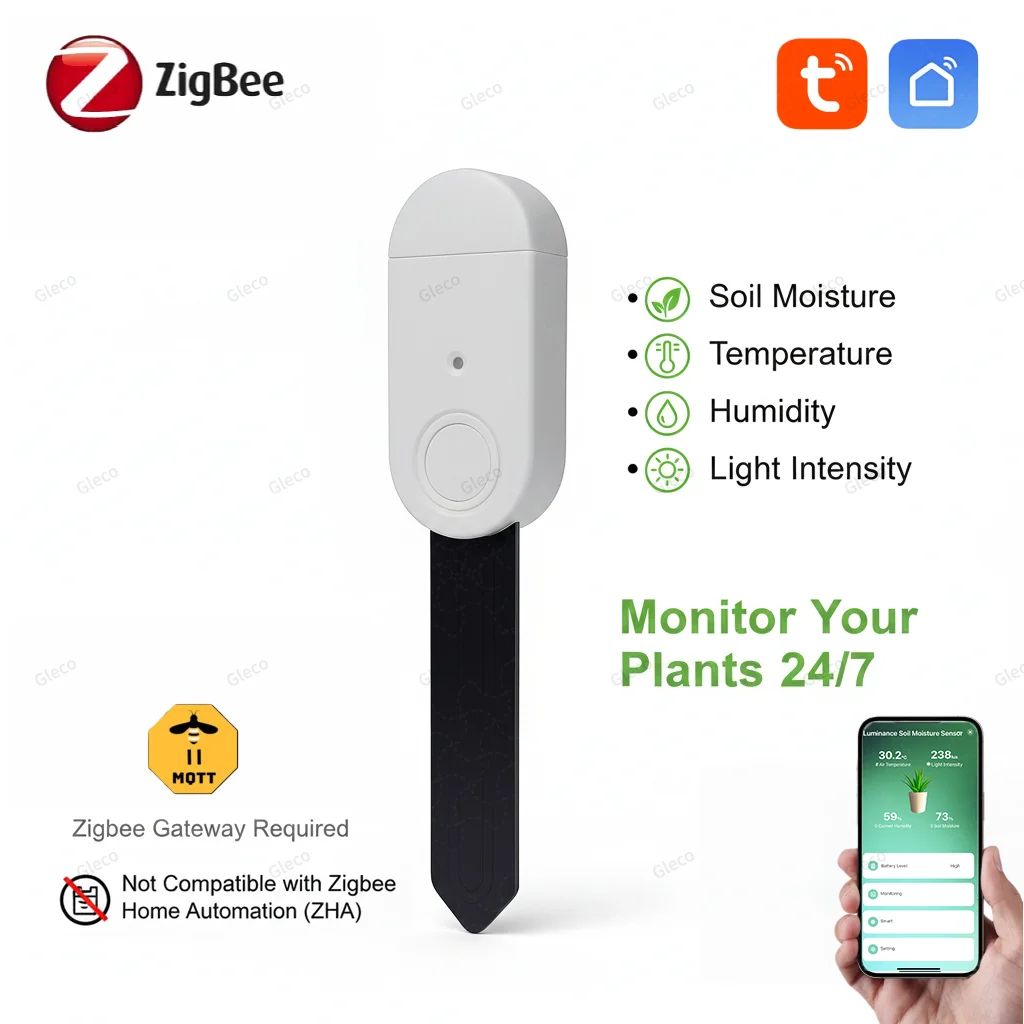 Smart Zigbee Garden Light - Zigbee 土壌センサー ガーデンプラント 水分 肥沃度 温度
