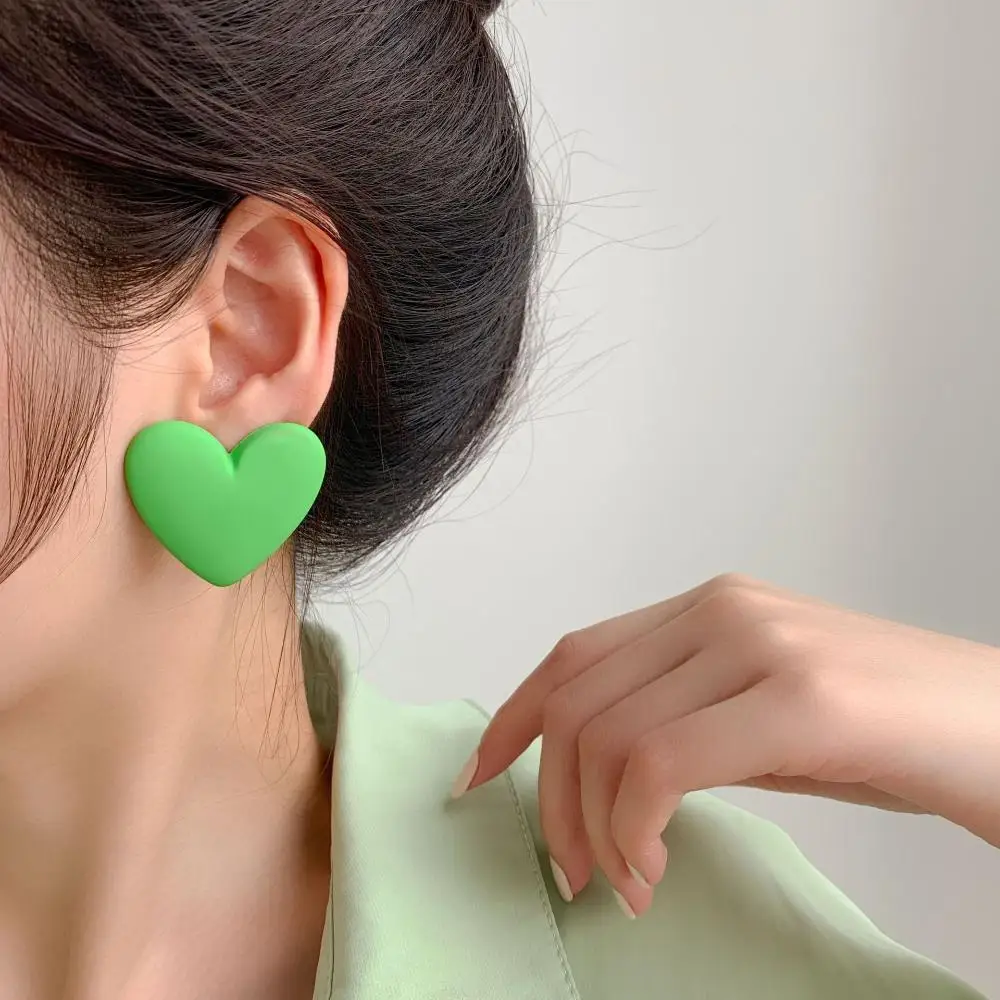 Fashion Creative For Women Temperament Vintage Heart Stud Earring Acrylic 925 Sterling Silver