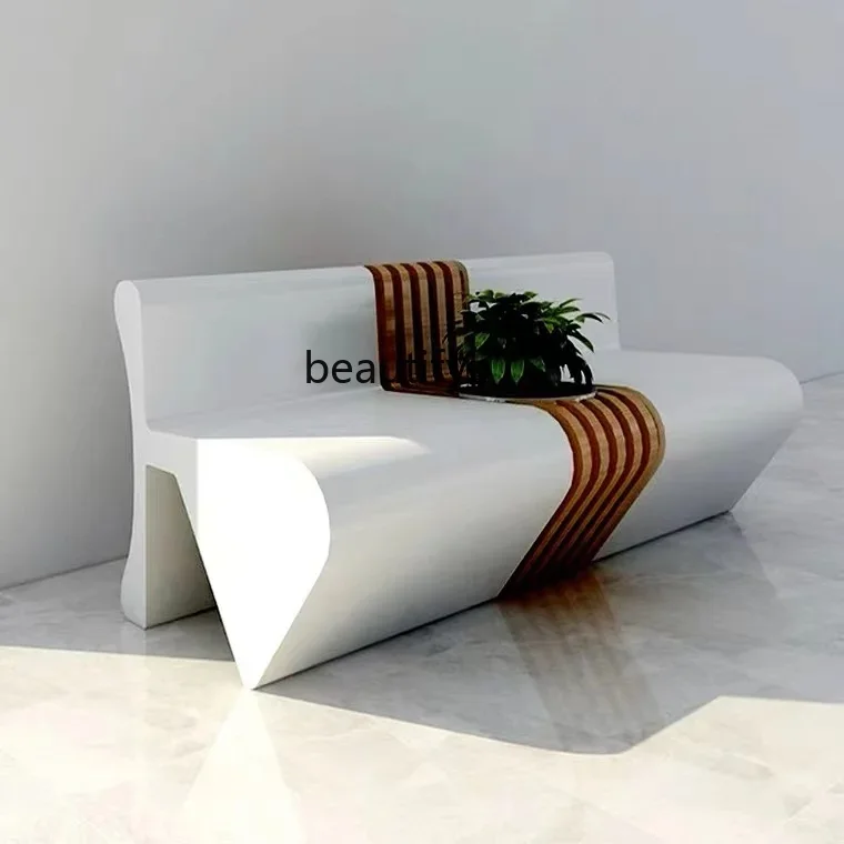 

FRP Artistic Seat Outdoor Creative Cultural Square Backrest Stool