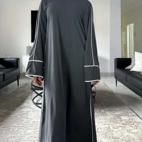 

Элегантное платье с длинными рукавами, премиум-класса, с контрастной отделкой, роскошный турецкий вышитый кафтан-платье