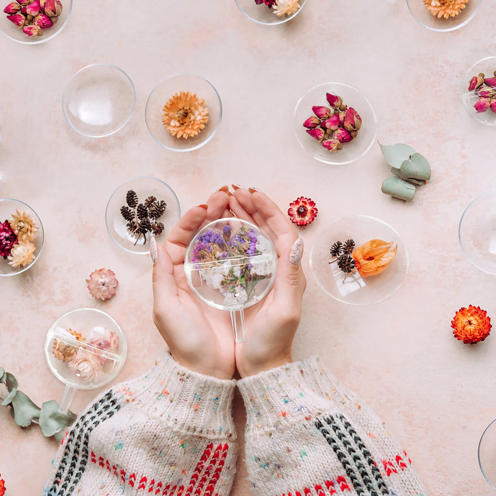 

25pcs Chocolate Flower Holder Transparent Candy Bouquet Wrapper Valentine Day Chocolate Cups Truffle Container Packaging