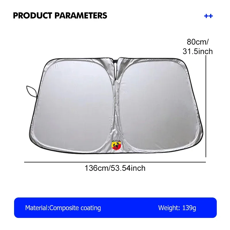 Car Windshield Sun Shade Cover Suitable for Abarth 500 595 695 124 Spider Front Window Protector Parasol Accessory view 6