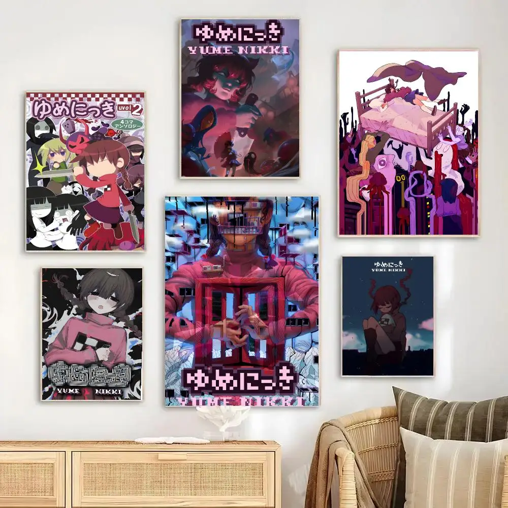 Video Game Y-Yume Nikki Painting Calligraphy High-Definition With Textured Finish Modern Style For Hallway Wall Art Decor