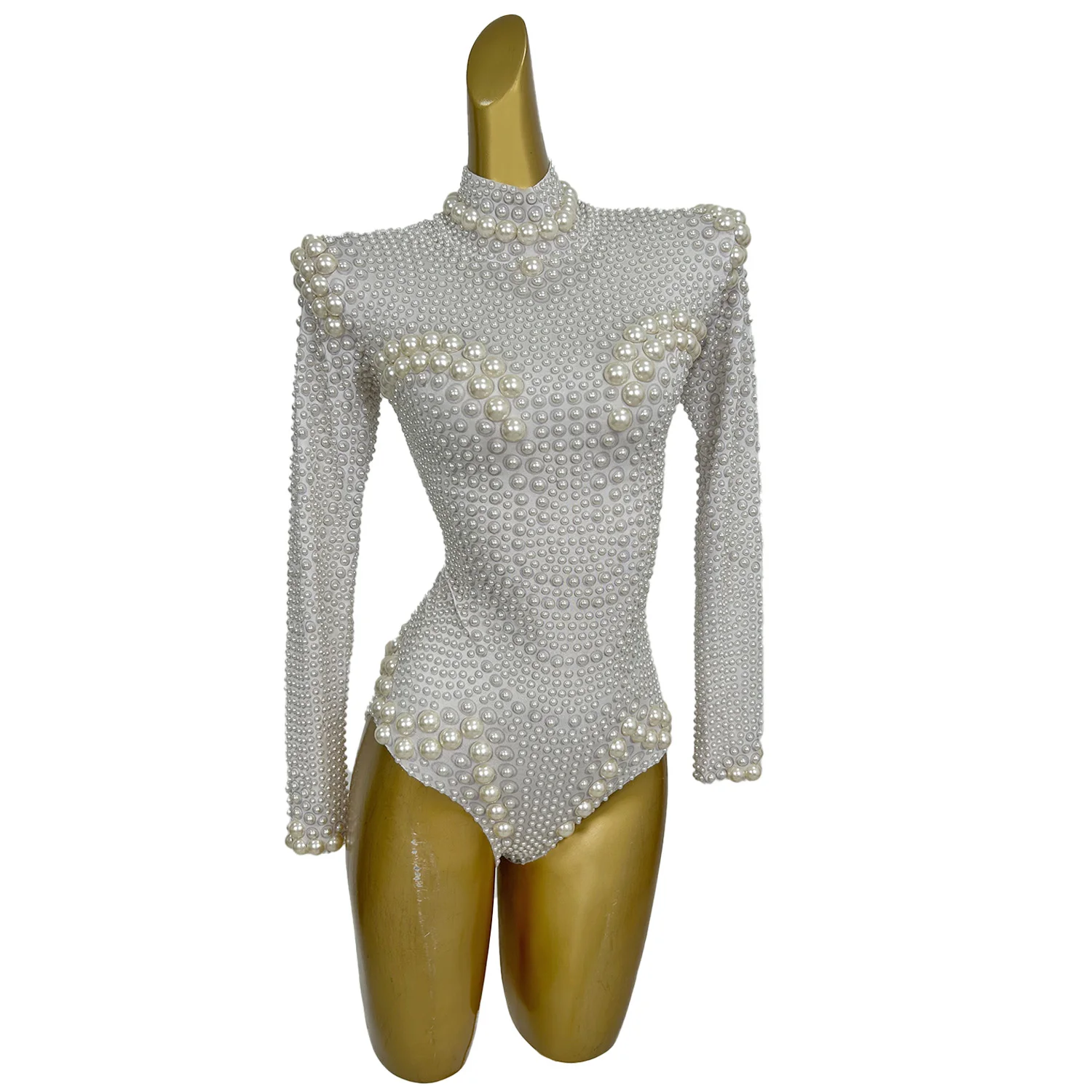 

Fashion Elegant Pearl Jumpsuit Beach Pool Party Tight Shorts Acrobatics Performance Pole Dance Stage Performance Costumes juanzh