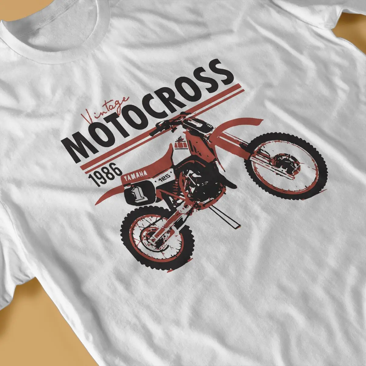 Men TShirt Motocross Crewneck Tops Fabric T Shirt Funny High Quality Birthday Gifts