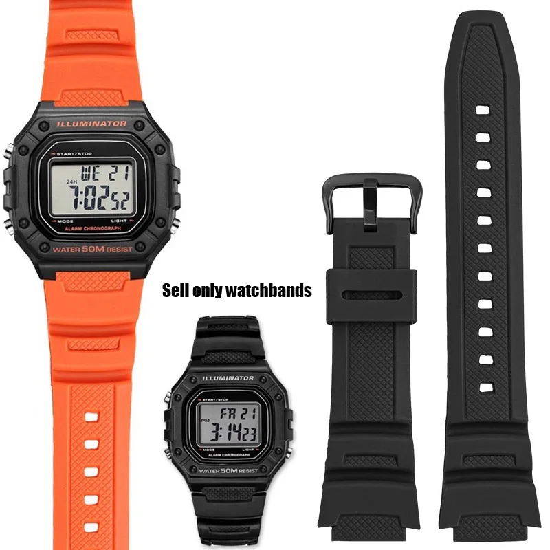 المطاط الساعات ل F108 F-108WH W-216H W-218H W-215 W-752 W-S200H SGW-400/500H مقاوم للماء الراتنج سيليكون الغبار خالية حزام