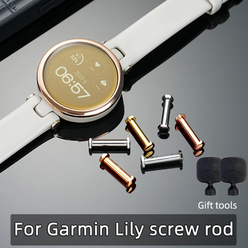 14mm connecting rod for GARMIN LILY smart sports watch screw rod fixing strap connecting rod ear rod replacement parts with tool