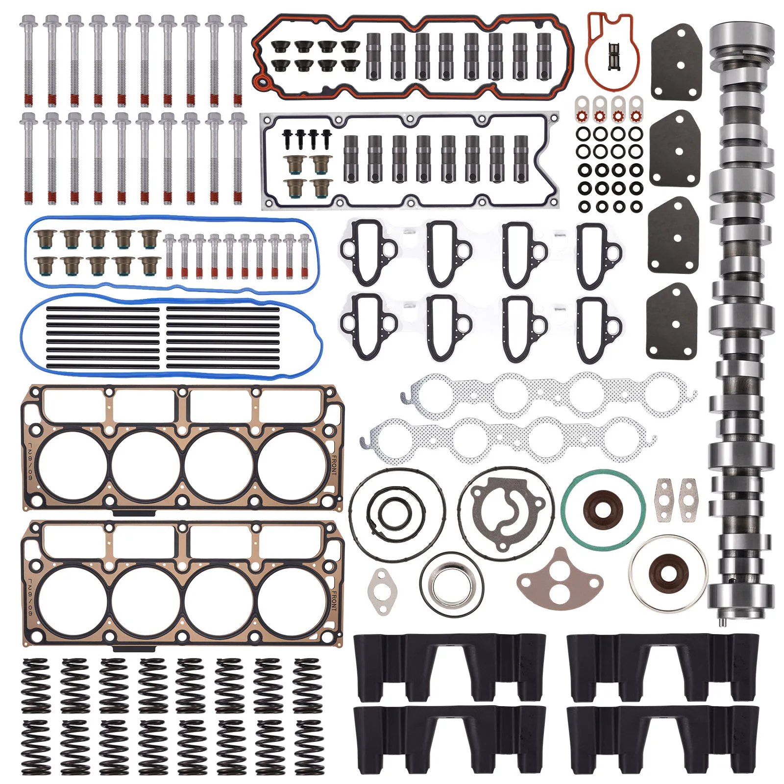 Stage 2 V2 Camshaft Gaskets Lifter Pushrods For Cadillac Pontiac LS1 LS2 LS3 LS6