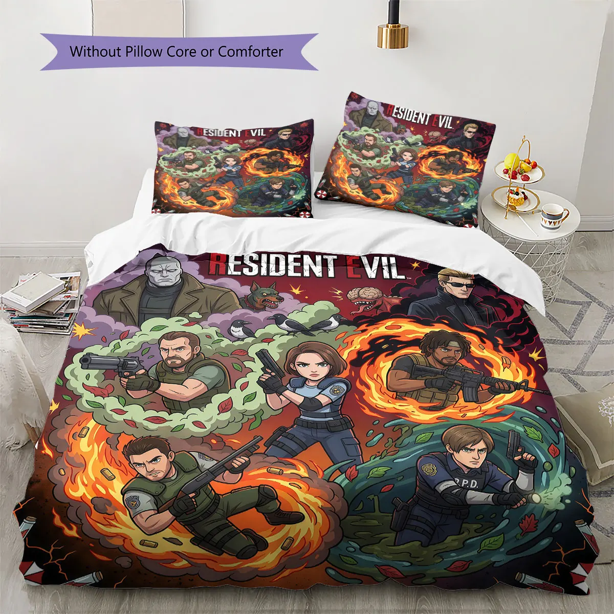 Resident Evil Soft Duvet Cover Children's Bedding Set,Extra Large Size Ideal Gift Various Sizes Available -HE119