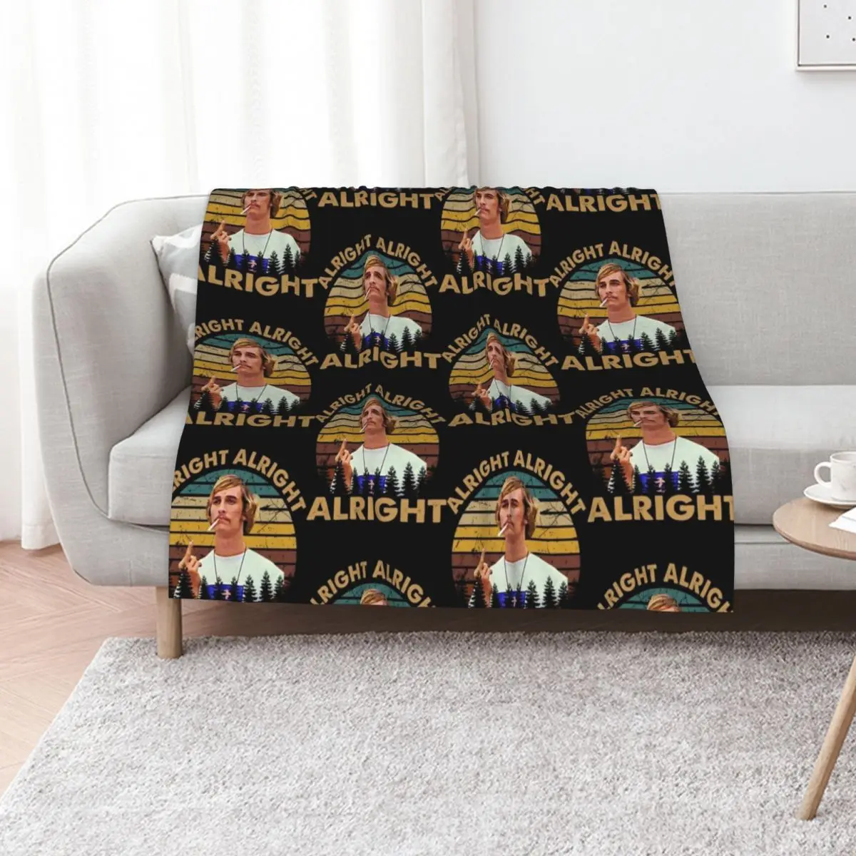 Dazed and confused retro vintage alright Throw Blanket Loose Bed Blankets For Bed Furry Camping blankets and throws Blankets