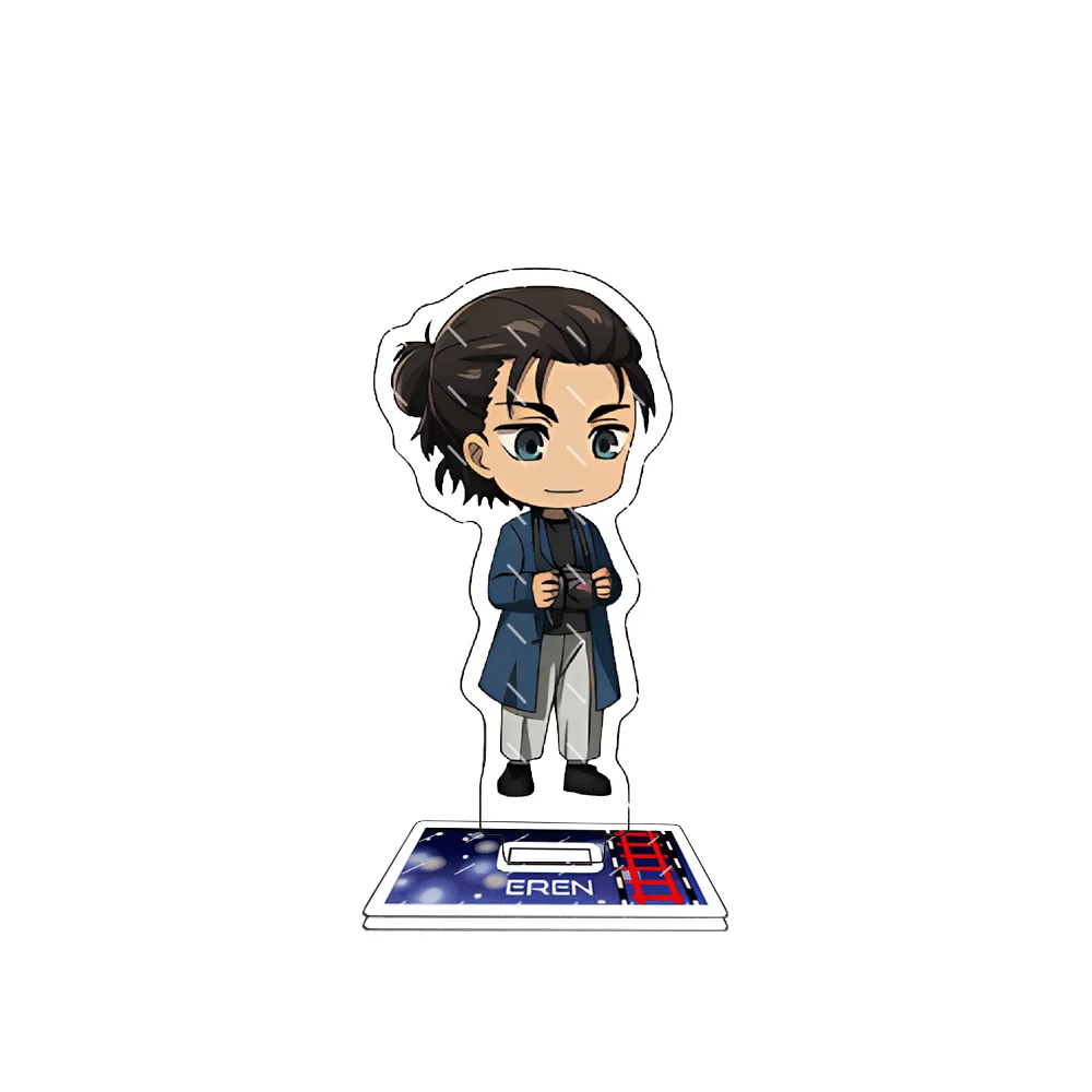 Anime Attack on Titan 10cm Acrylic Stand Double-sided HD Levi Eren Mikasa Desktop Decor Limited Sale keychain