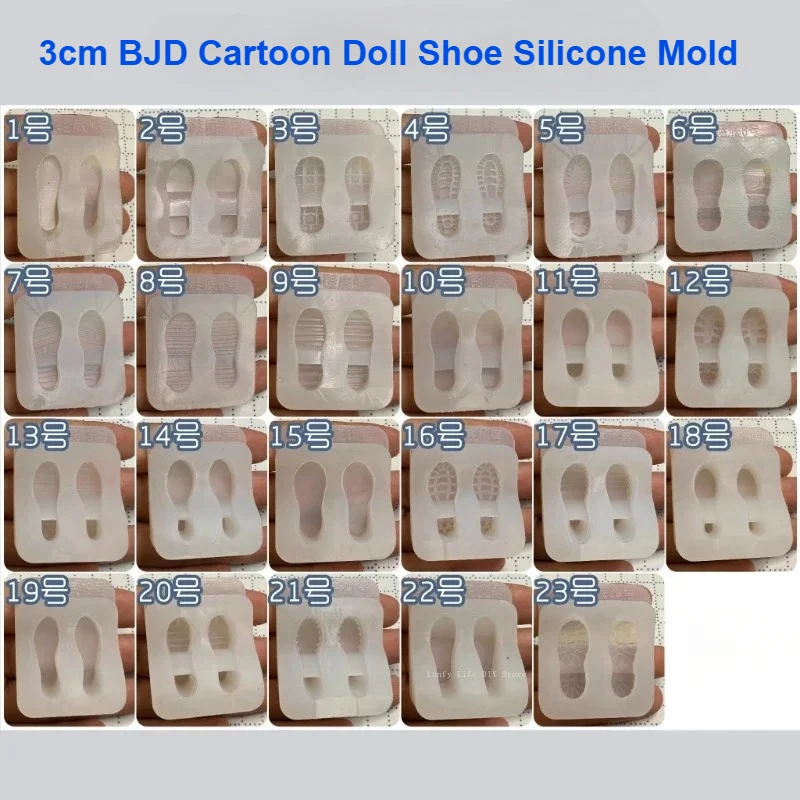 3cm Ultralight Clay Cartoon Doll Proportion Flat Base/High Heel Shoes Silicone Mold DIY Animation Character Shoe Making Tool