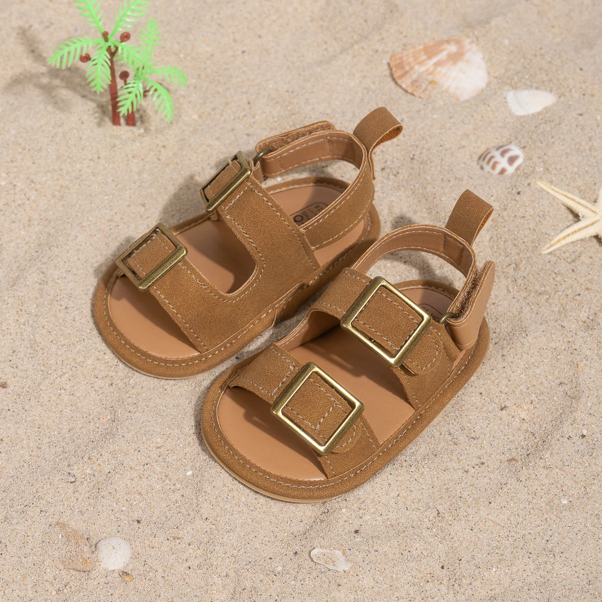 صنادل أطفال للشاطئ بتصميم كاجوال للرضع مزخرفة بإبزيم ومضادة للانزلاق ومريحة ونعل ناعم للأطفال مشوا لأول مرة #2