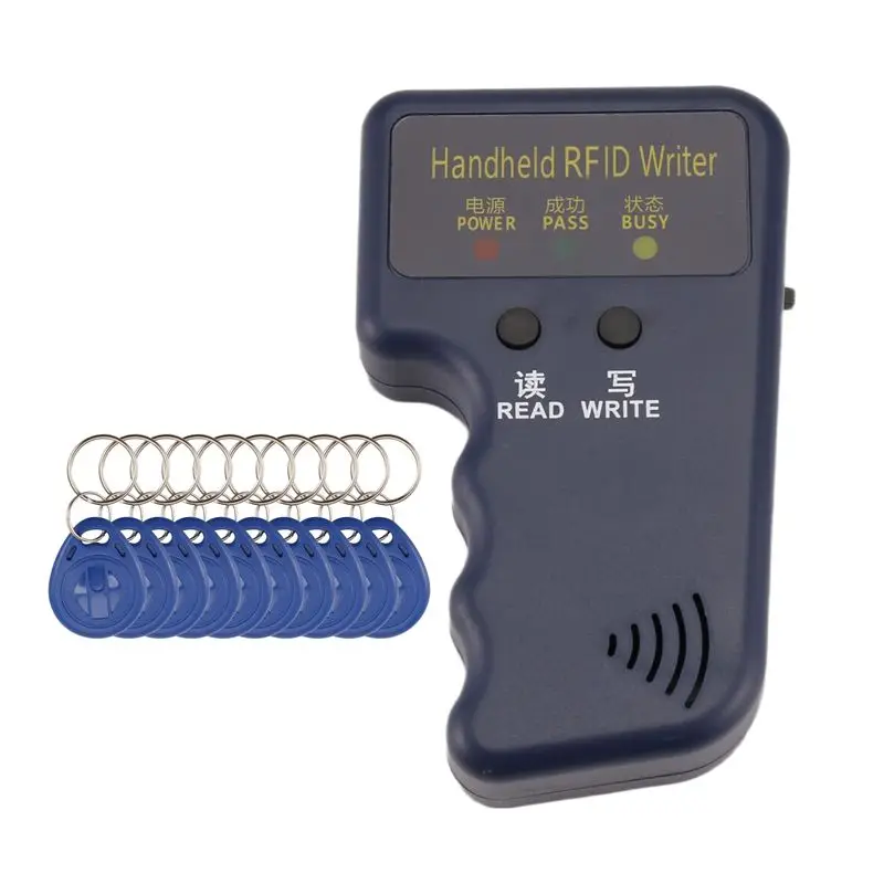 A25P Handheld 125Khz RFID Reader Writer Duplicator Copier, Upgrade ID Card Cloner Programmer, With 10Pcs Rewritable Cards