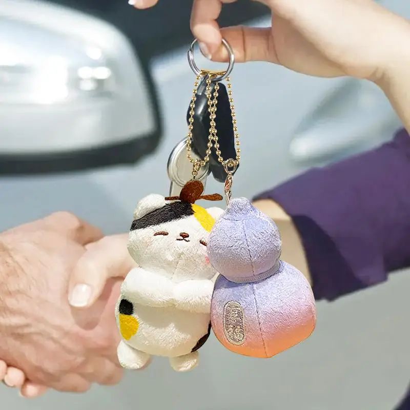 Cute Plush Keychain Cute Cat Keychain Stuffed Animals Cat With Gourd Shape Cat Stuffed Animal Cat Decorations Plush Cat Pendant