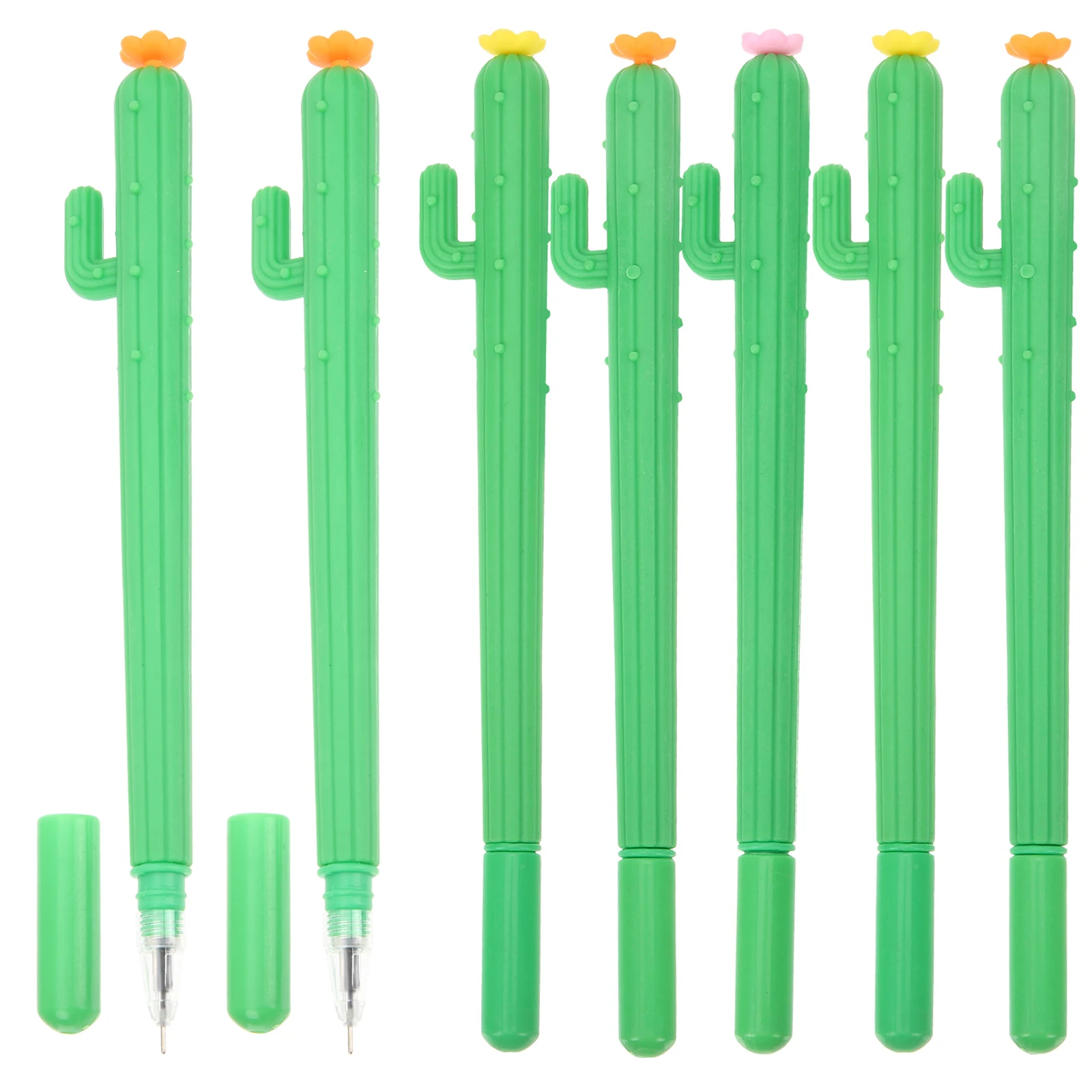 

10Pcs Cactus Gel Ink Pens Unique Design Smooth Writing Roller Pens for School Office Student Cartoon Stationery