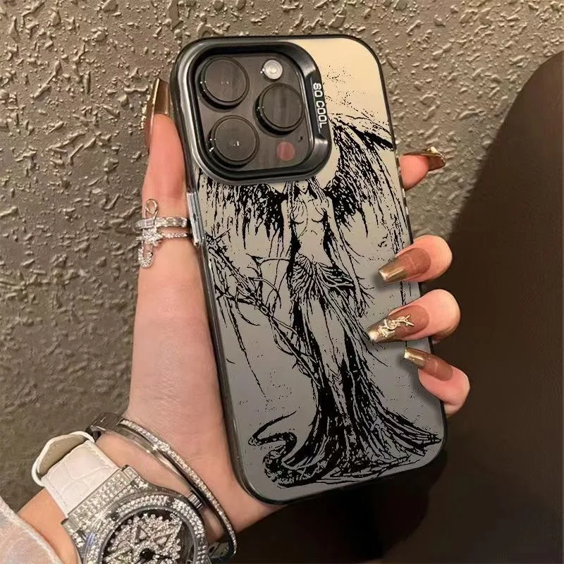 Retro Punk Angel Cool Funny For Samsung A73 A72 A55 A54 A53 A35 A34 A33 A32 A30 A24 A23 A22 A14 A05 4G 5G Matte Shockproof Cover