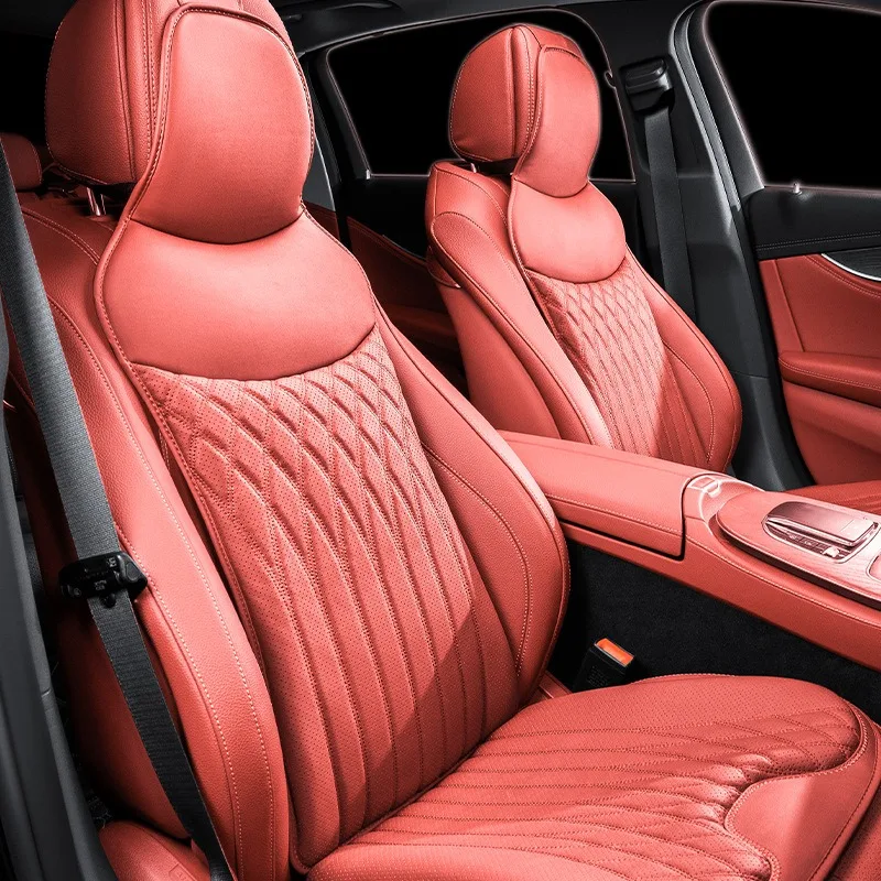 Soft Nappa Leather Car Seat Cushion Universal Luxury Car Seats Covers Full Set Auto Seat Accessories Car Seat Protector Full Set