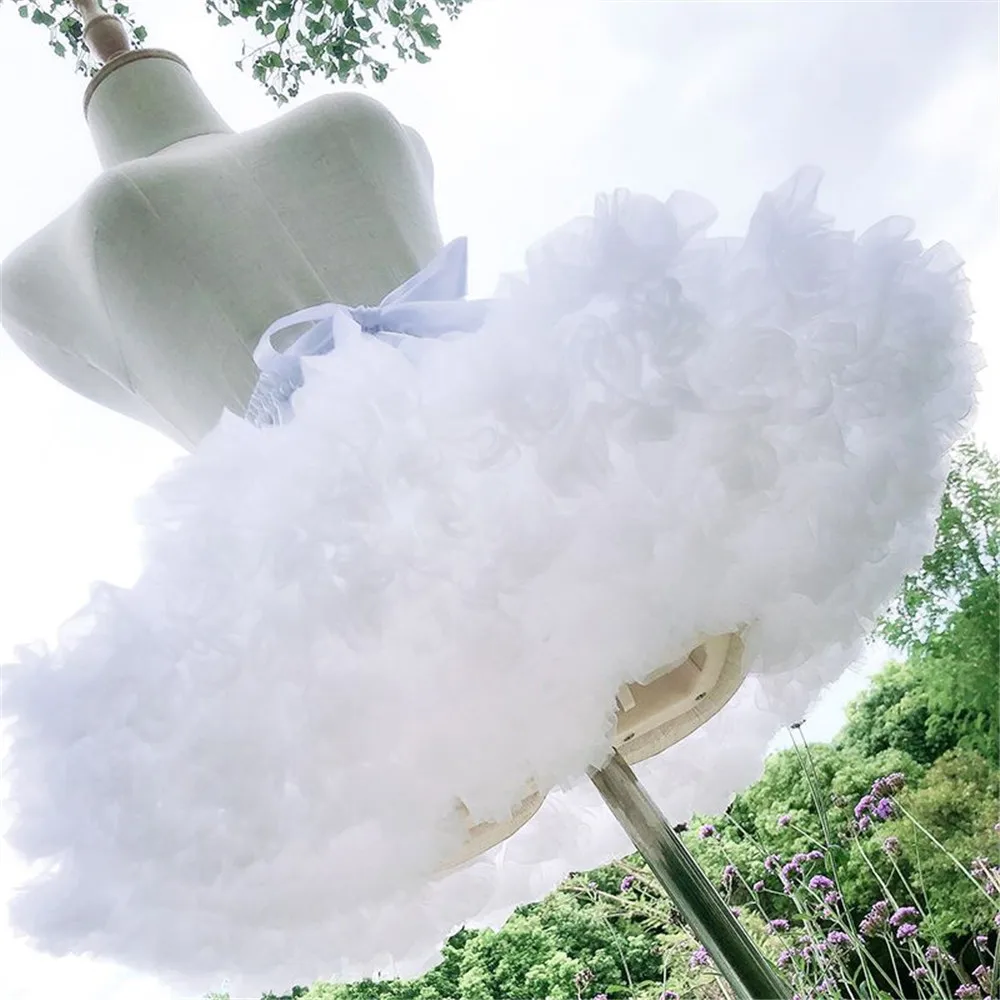 Flower Girls Petticoat Underskirt Cosplay Party Short Dress Jupon Enfant Fille Lolita Ballet Tutu Skirt Enaguas Sottogonna Mini image 2