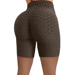 Women Sexy Push Up Yoga Shorts Solid Seamless Fitness Sports Leggings Jacquard Elastic Quick Dry Plus Size Running Tights