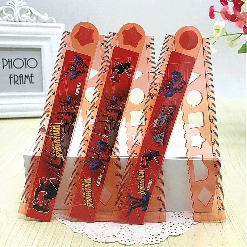 Marvel Spiderman Ruler Cartoon Anime Foldable Ruler Multifunctional Creative Cute Personality 30cm Students Stationery Gifts