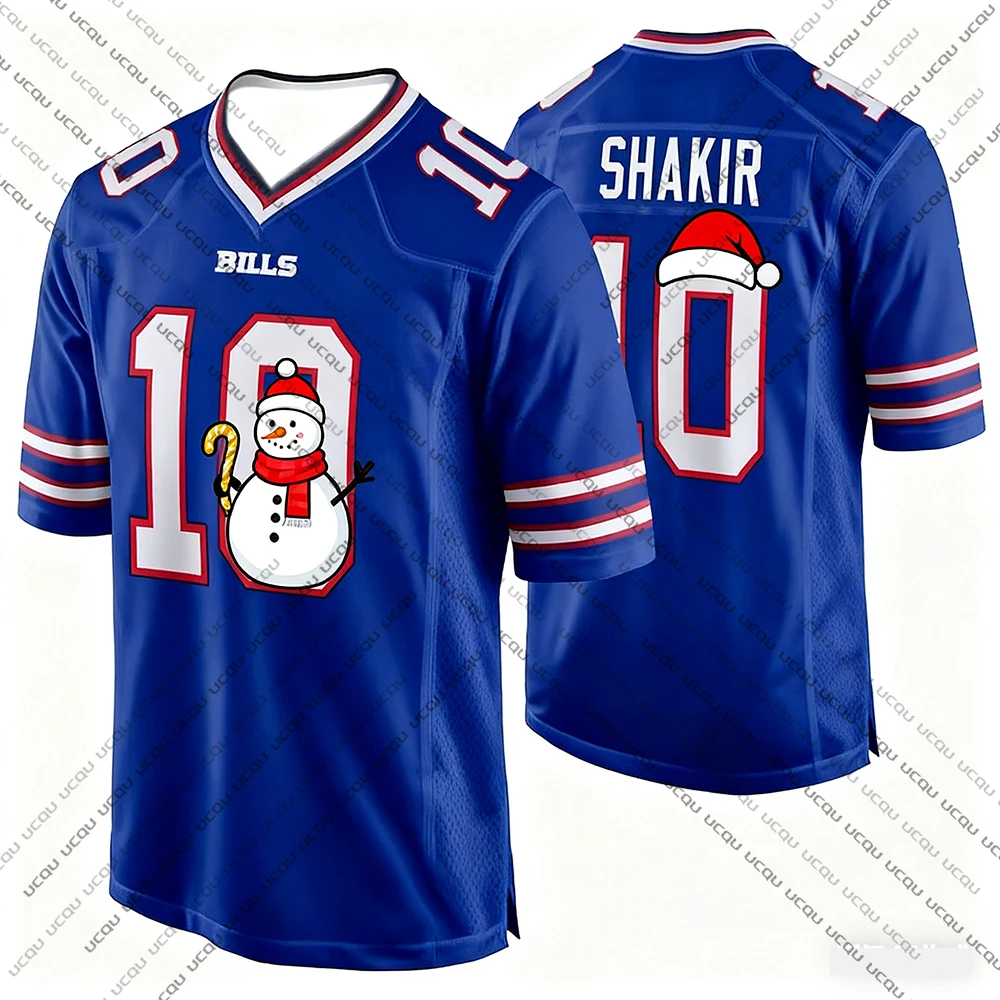 2025 عيد الميلاد الكبار الجاموس كرة القدم الأمريكية جيرسي الرجبي جيرسي ملابس رياضية التدريب جيرسي تي شيرت هاملين 3 عدد