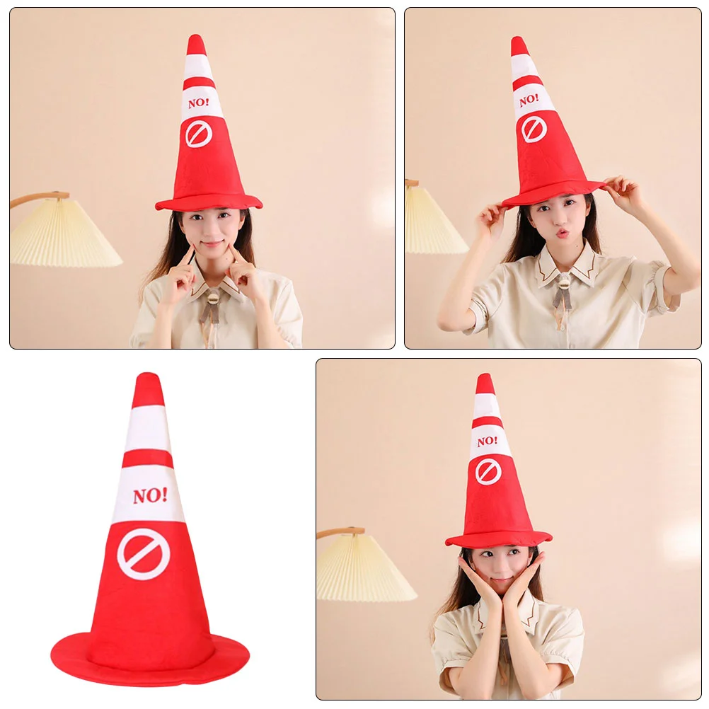 Traffic Cone Hat Costume Hats For Adults Shape Headwear Party Cake Plush Safety Pp Cotton