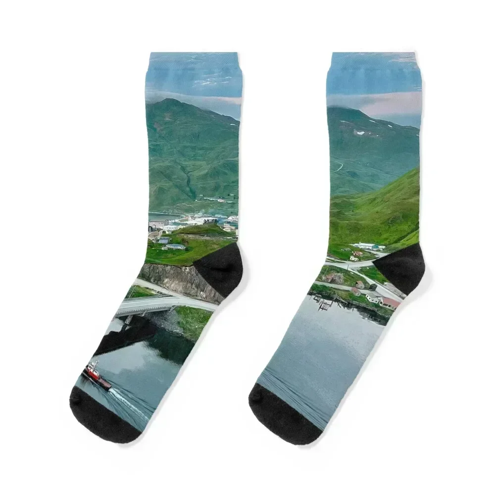 

AleutianLife Unalaska Forever / Bridge to the Other Side Socks hip hop winter with print warm winter Socks Men Women's