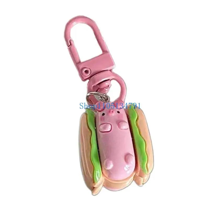98km Stylish Bag Charm Trendy Bag Pendant Unique Pig Keychain Eye Catching Bag Accessory Pig Keyrings for Daily Party