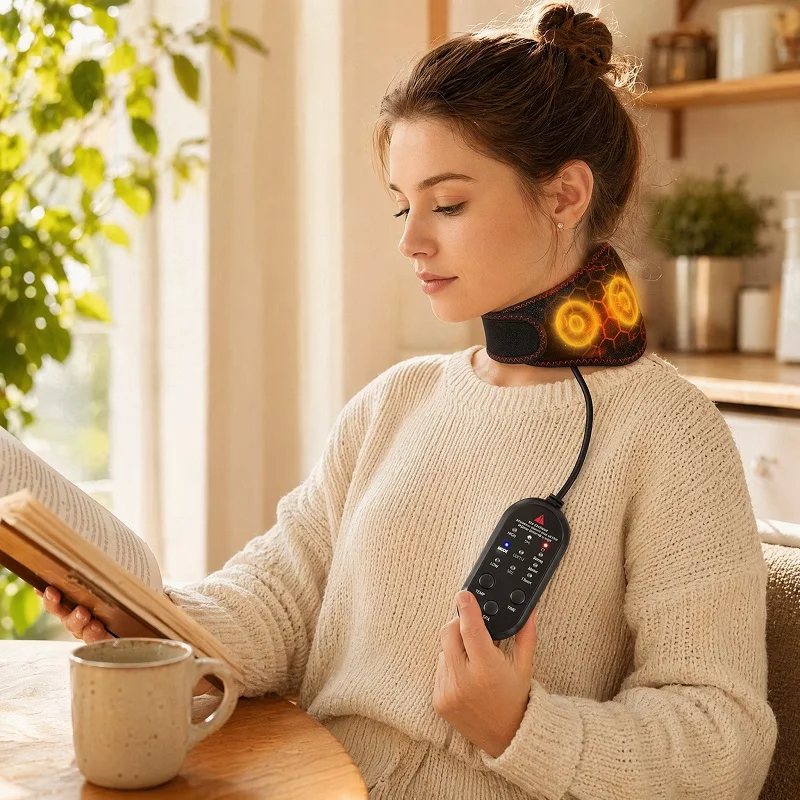 USB Heating Neck Pad, Hot Compress Neck Massager with 3 Modes, Relaxes Muscles, Boosts Joint Comfort and Eases Fatigue