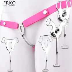 FRKO 2024 New Metal Negative Chastity Cock Cage Elastic Belt Device Male To Female Mimic Pussy With Urethral Inverted Bdsm Men