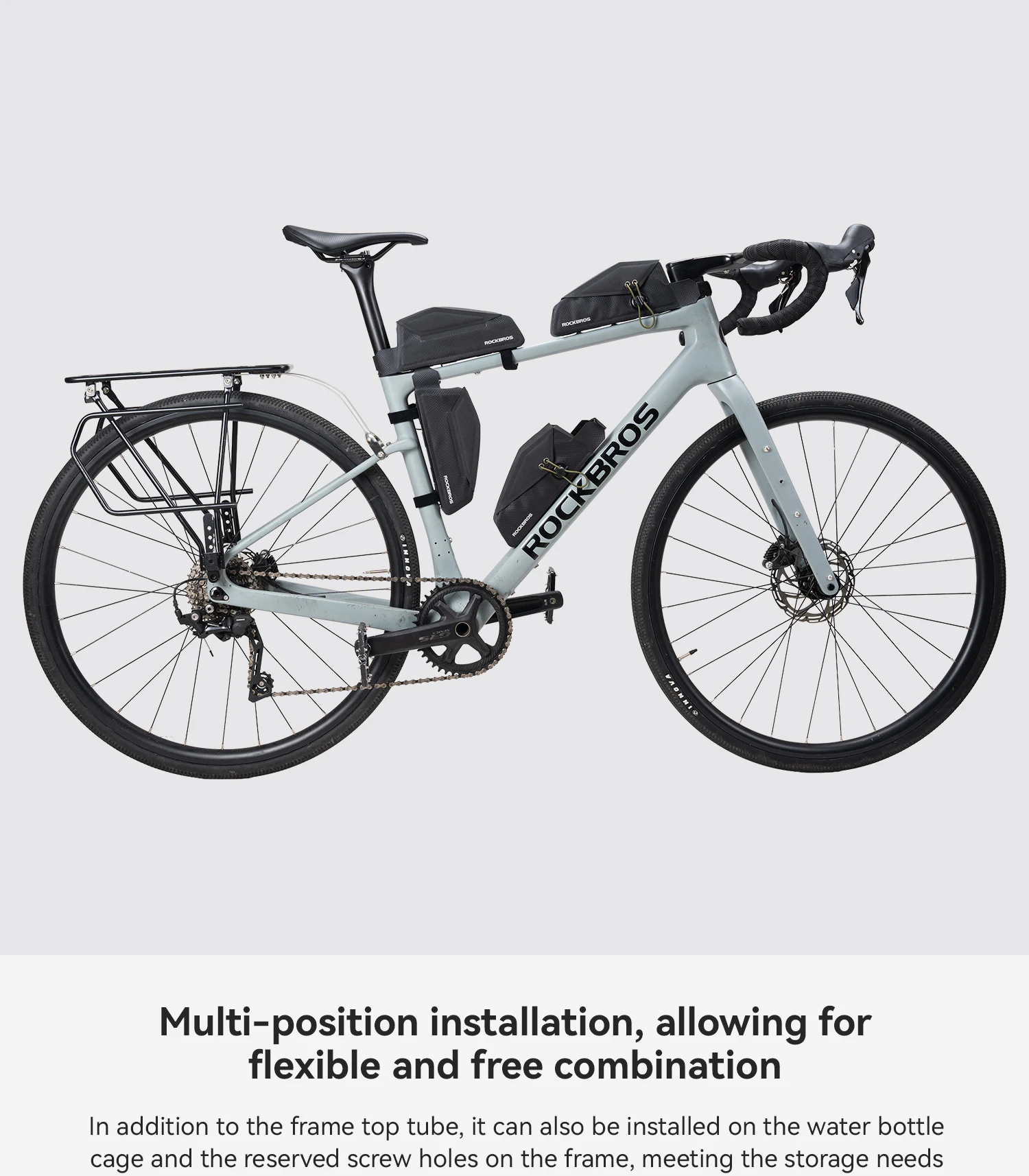 ROCKBROS Fahrradtasche für Straßenfahrräder, Wasserdichte Gravel-Bike-Tasche, Rahmentasche für das Oberrohr, 0,8L Fahrrad-Aufbewahrungstasche – Detail 11
