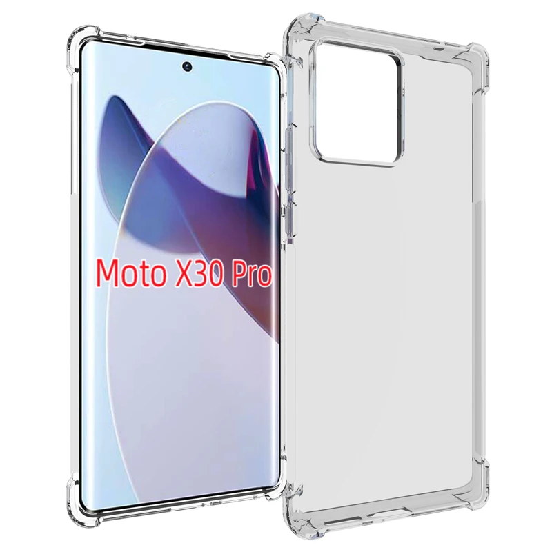 For Moto X30 Pro phone case transparent all-inclusive TPU four-corner anti-fall silicone protective cover soft