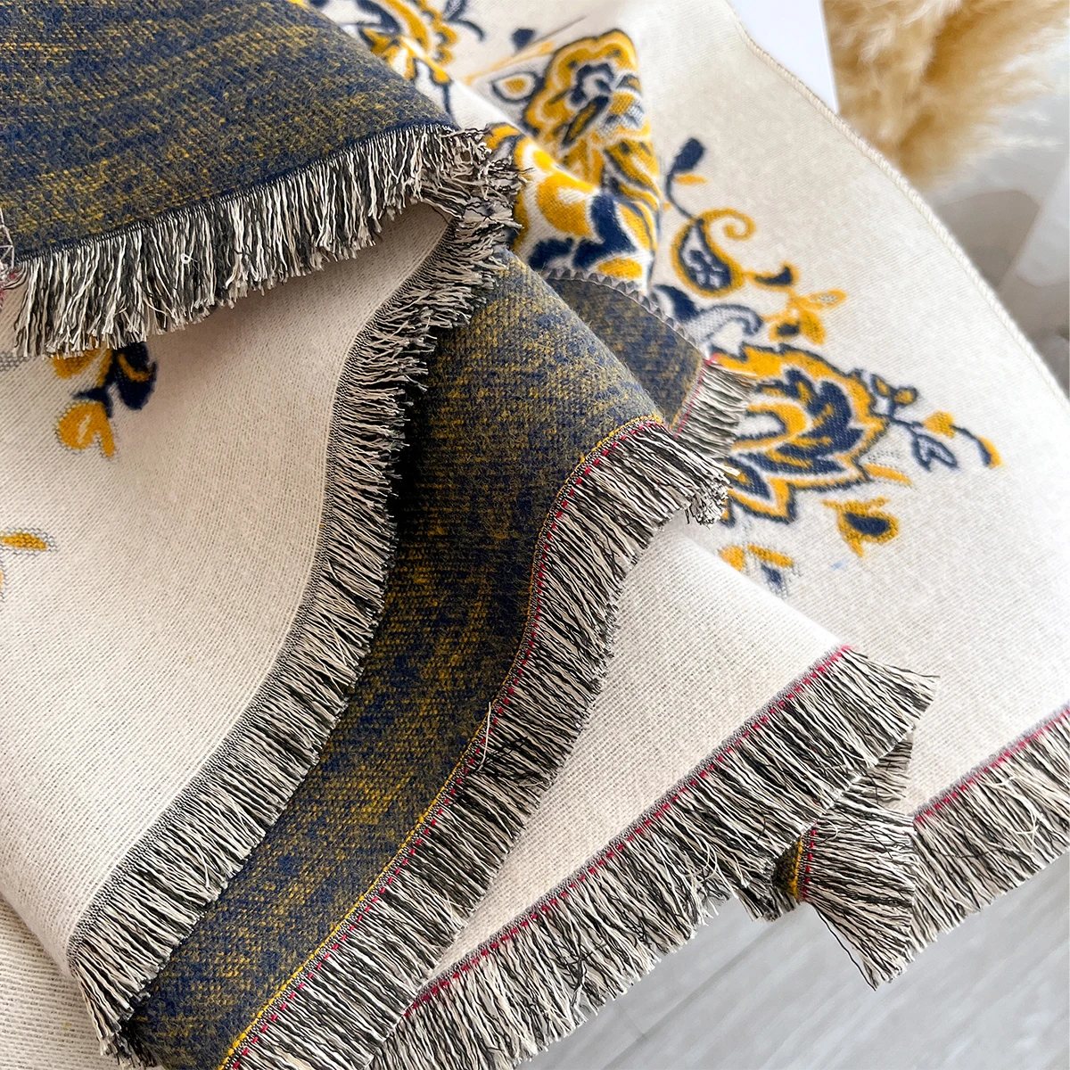 Neue Winter Eleganz Kaschmir Schal Frauen Paisley Zwei-Seitige Schal Weibliche Pashmina Luxus Marke Poncho Dicke Decke Warme Bufanda – Detail 7