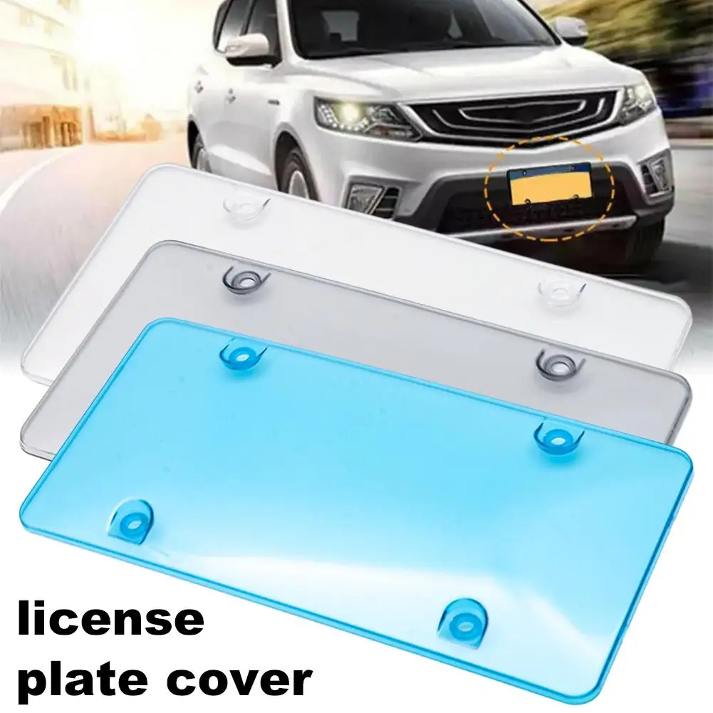 

License Plate Privacy Cover Camera Blocker Transparent License Plate Frame Car License Plate Tinted Tag Shield Cover