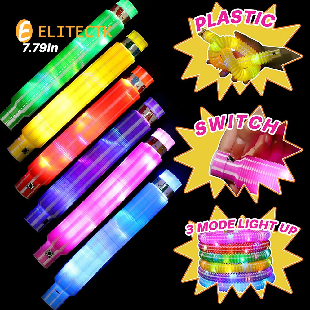 48 Pcs Party Favors Glow Sticks Light Up Tubes for Kids LED Sensory Toys, Glow in The Dark Party Supplies Goodie Bag Stuffers