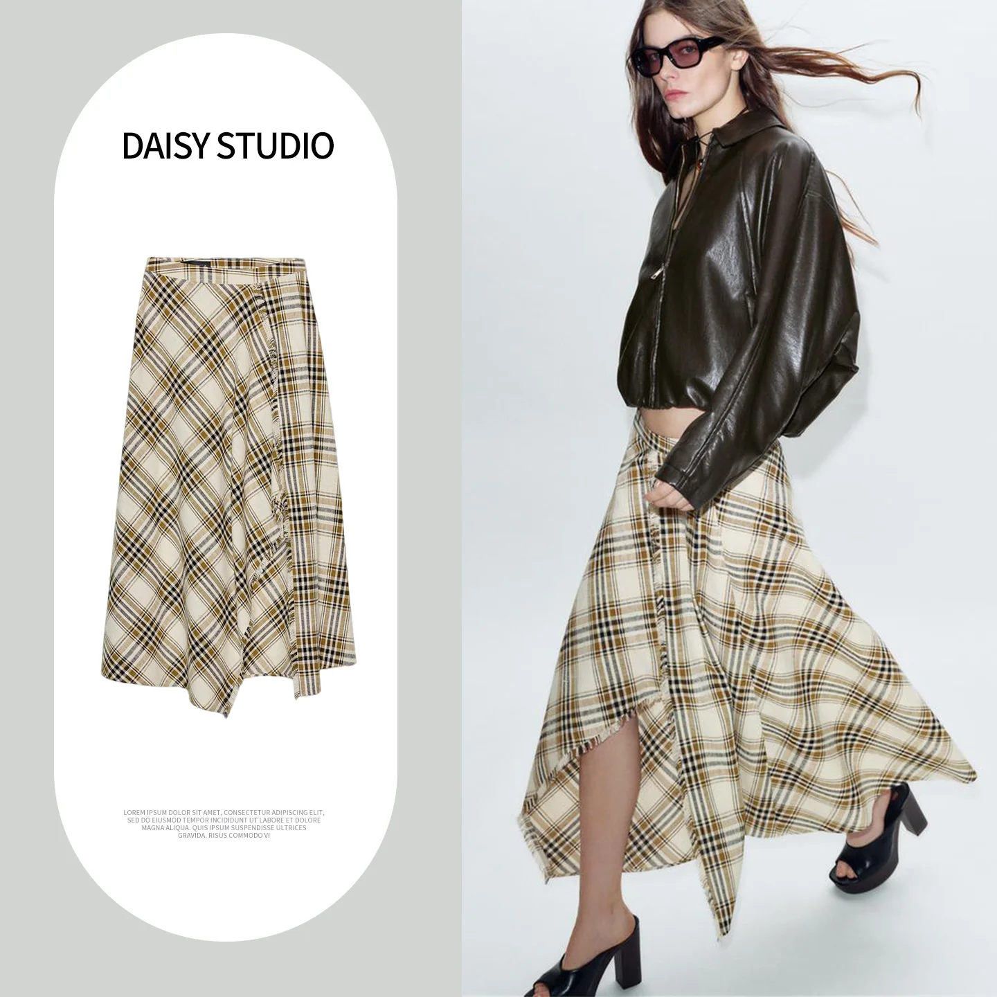 

Новинка весенней коллекции: Женская асимметричная юбка миди с высокой талией, бахромой и свободным кроем из полиэстера