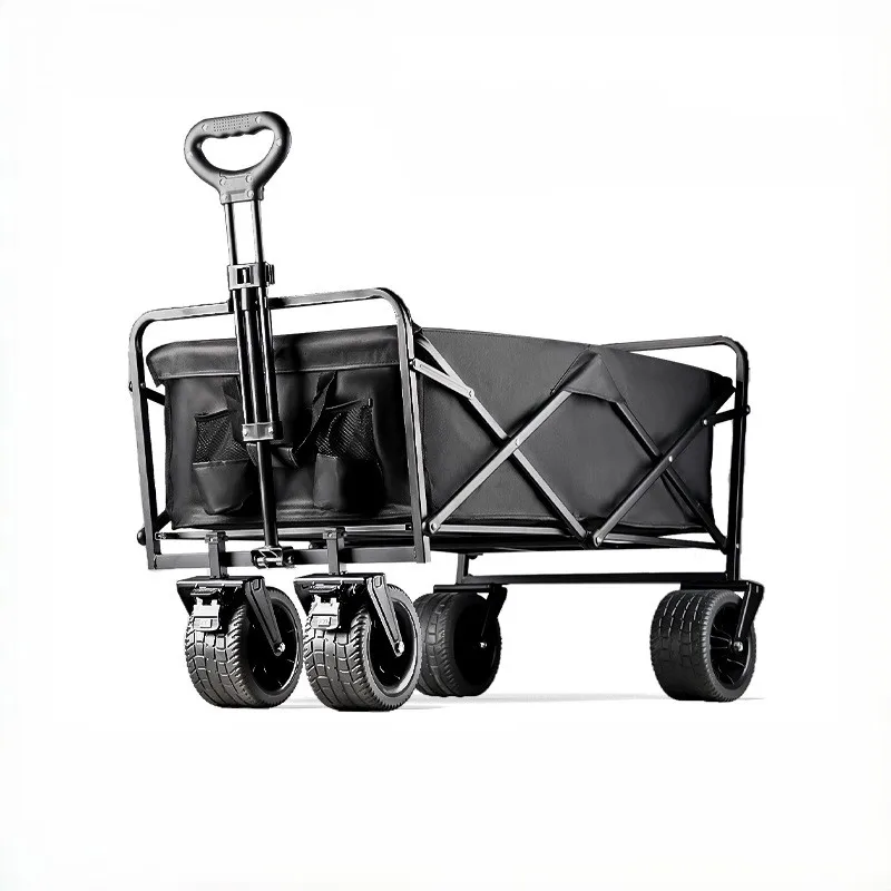 

Heavy Duty Large Capacity Widen Tank Wheel Folding Wagon Cart Garden Handle Cart Beach Cart for Outdoor Camping Picnic Tool