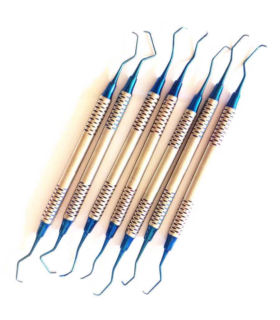 7Pcs/set Dental Tooth Cleaning Scaler Dental Professional Gracey Curette Periodontal Bone Curettes Perio Dental Instrument Tool