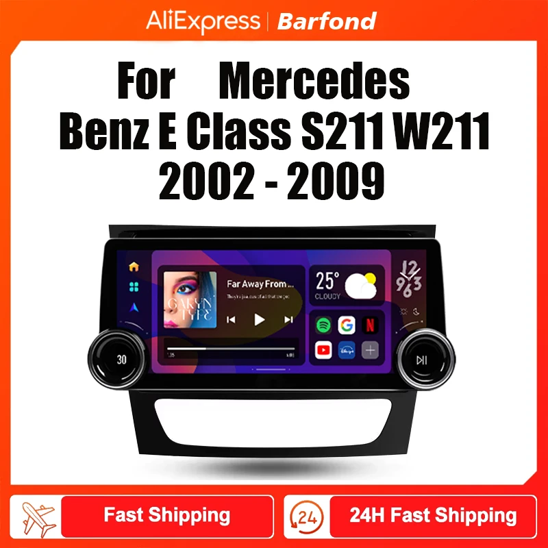 Car Multimedia video Player For Mercedes Benz E Class S211 W211 2002 - 2009  large screen radio 2DIN Carplay navigation GPS